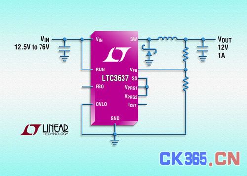 Linear发布LTC3637降压型转换器 静态电流仅为12μA