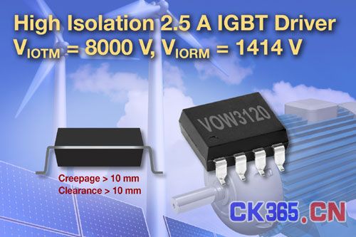 Vishay发布新款IGBT和MOSFET驱动器