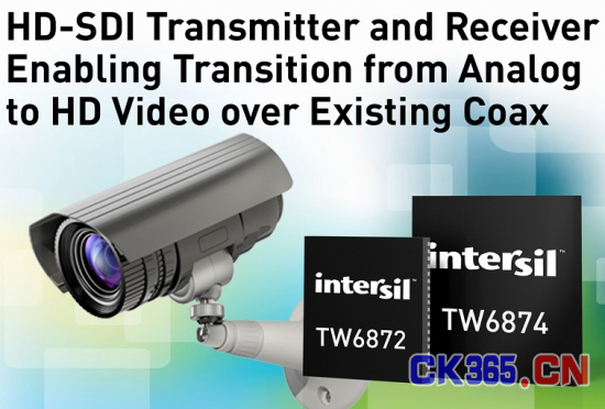 Intersil推出新款HD-SDI发射器和接收器