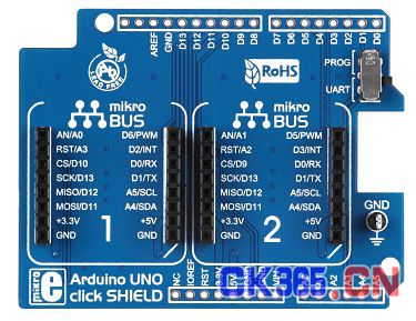 e络盟推出Arduino UNO Click Shield扩展板及多种配件