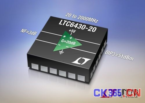 Linear新推20dB增益宽带差分放大器LTC6430-20