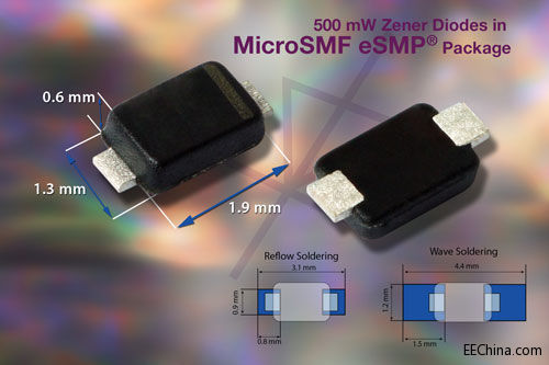 Vishay推出采用超小尺寸MicroSMF eSMP封装的首个新系列稳压二极管